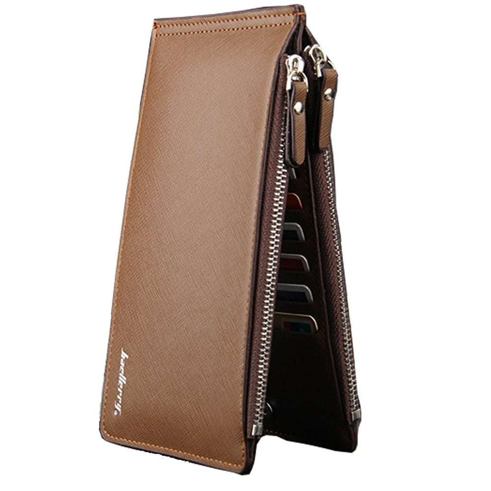 Betterone Hot Sell UltraLarge Capacity Double Zipper Men Wallets