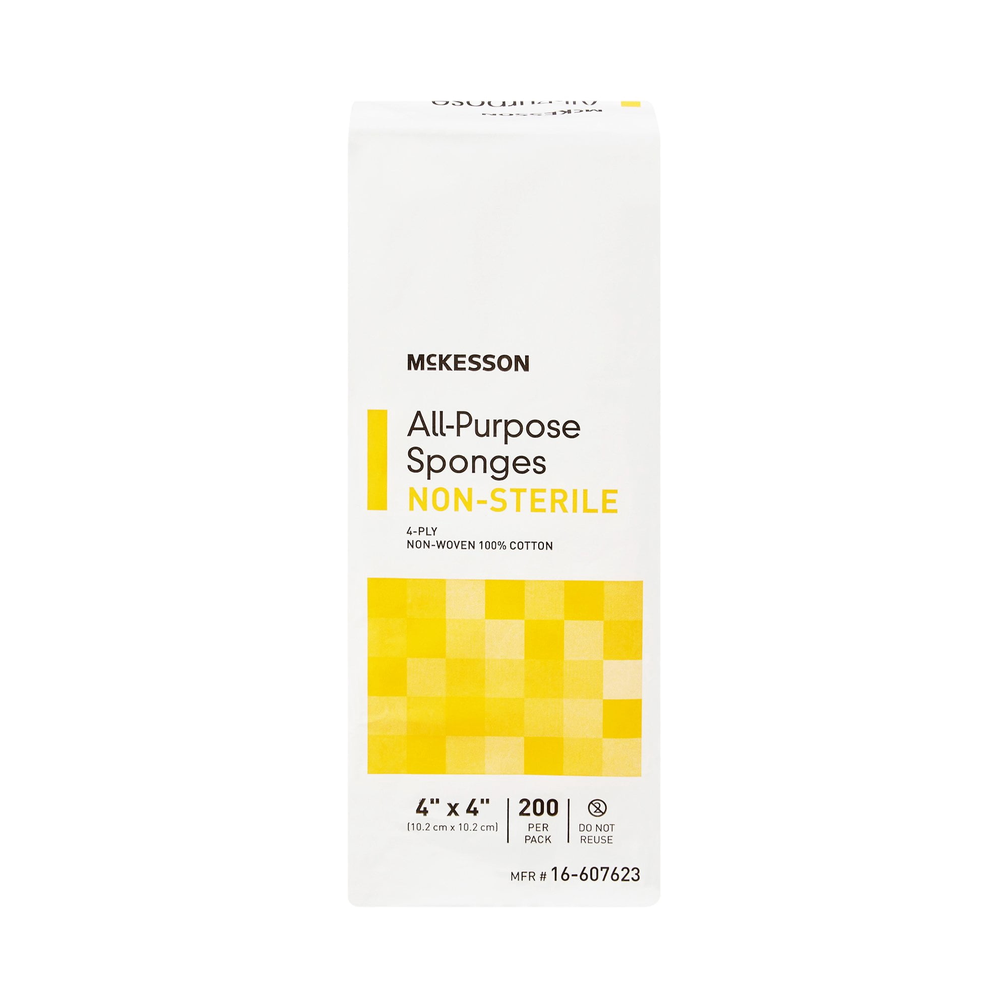 McKesson All-Purpose Gauze Sponges, 4-Ply Cotton Wound Pads, 4 in x 4 in, 200 per Pack, 20 Packs, 4000 Total