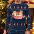 thumbnail image 2 of OJinShaWanO Chandail à Capuche à Fermeture à Glissière pour Hommes Automne et Hiver Décontracté Imprimé de Noël Chandail Col Rond, 2 of 4
