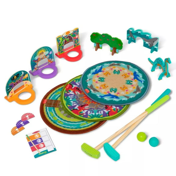 Melissa & Doug Fun at the Fair! Mini Golf Play Set - 3 Multi-Themed Holes/Wooden