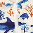 thumbnail image 6 of Cowsor Baby Boys Three Piece Swimsuit Set Cute Print Half Placket Top Bottom with Swim Cap Quick Dry UV Protection Swimwear for Summer Beach Pool, 6 of 6