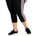 thumbnail image 3 of IDEOLOGY Womens Black Stretch Pocketed Color Block Active Wear Capri Leggings Plus 1X, 3 of 3