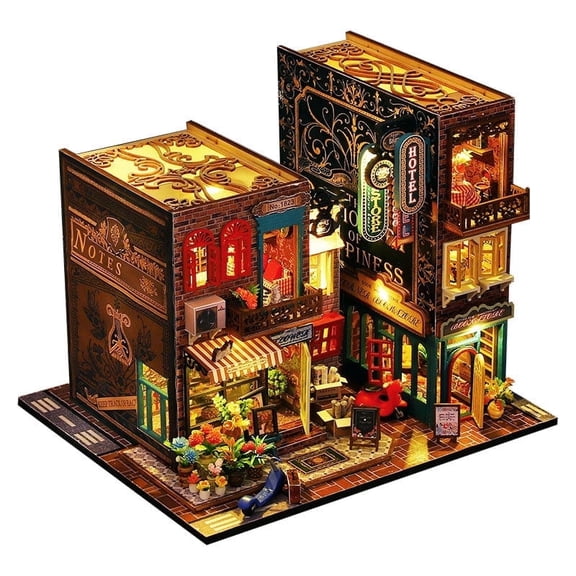 3D Wood Scarborough Book Nook Hand-assembled Dollhouse Model for Adult Gifts