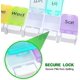 thumbnail image 5 of Pastillero semanal Organizador arcoíris Organizador de medicamentos portátil para 7 días Sin BPA, con botones y compartimentos grandes para el hogar y los viajes Rojo Verde, 5 of 5