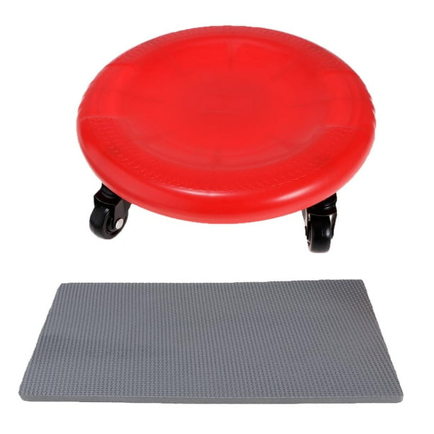 Máquina para abdominales con rueda de ejercicio y placa para entrenamiento de fuerza central rojo