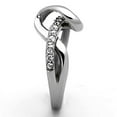 thumbnail image 4 of High polished (no plating) Stainless Steel Ring with Top Grade Crystal in Clear for Women Clear Stone Color Style TK1341 Size 6, 4 of 4