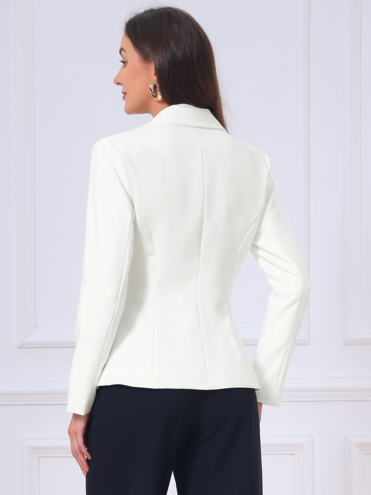DARING DIVA Women's Stylish Office Suit Jackets Blazers M White