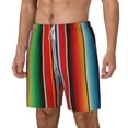 thumbnail image 2 of Balery Mexican Serape Blanket Stripes Mens Swim Trunks Swim Shorts for Men Quick Dry Inseam Beach Shorts with Compression Liner Pocket-Medium, 2 of 9