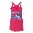 thumbnail image 2 of Ford Mustang GT The Boss Retro Neon Vintage | Womens Cars and Trucks Premium Tri-Blend Racerback Tank Top, Shocking Pink, Medium, 2 of 4