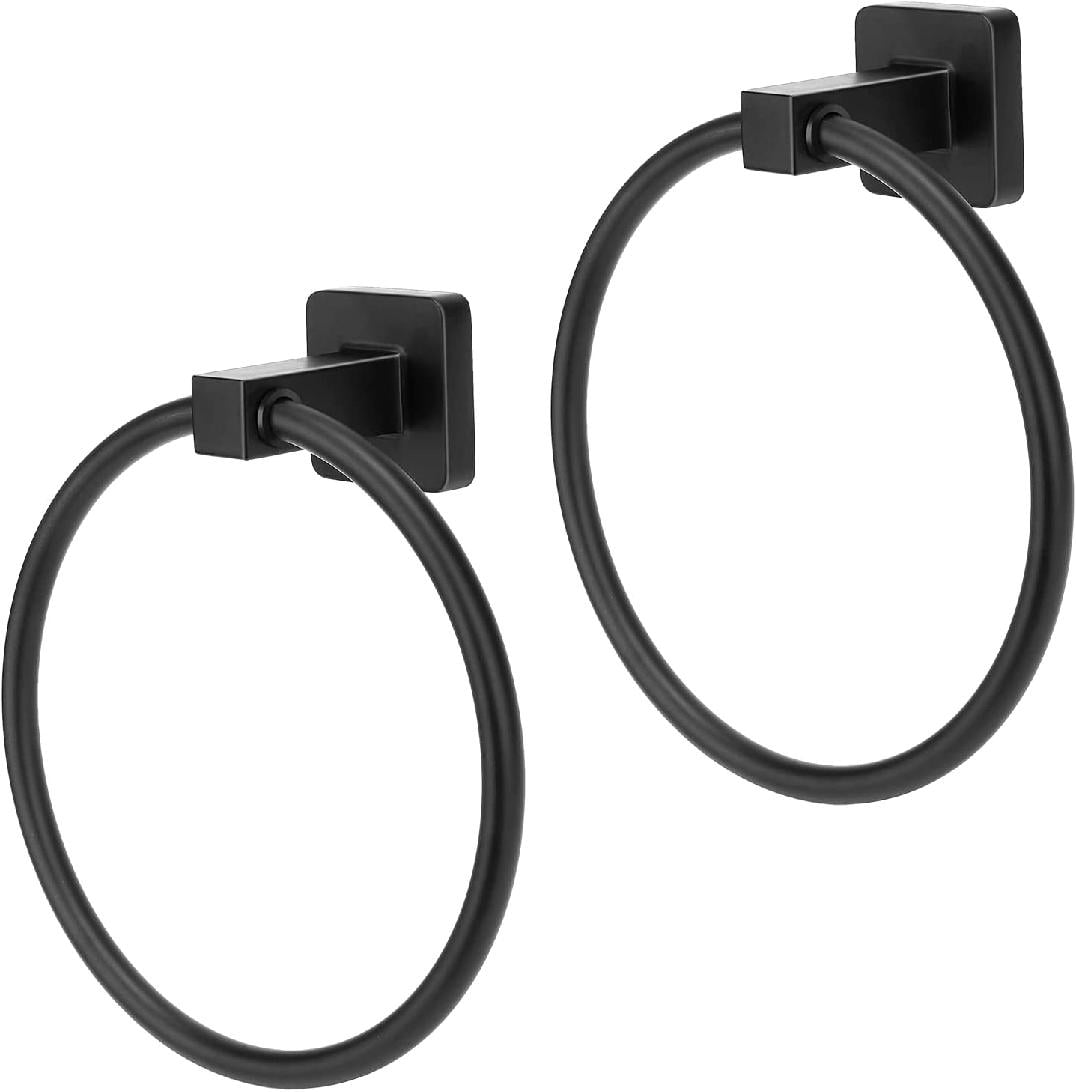 Matte Black Towel Ring , Stainless Steel Hand Towel Holder Ring Hanger