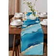 thumbnail image 4 of Ldtrchee Blue Marble Table Runner 70 Inches, Modern Ink Painting Abstract Luxury Bed Runner Dresser Scarves Tabletop for Indoor Outdoor Parties/Ceremony/Banquet, 13" x 70", 4 of 8
