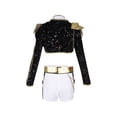 thumbnail image 3 of Pop Idol Halloween Costumes for Women, Fantasy Singer Group Cosplay Costume Black Outfit with 2 Pairs Earrings Waistband, for Halloween Carnival, 3 of 8