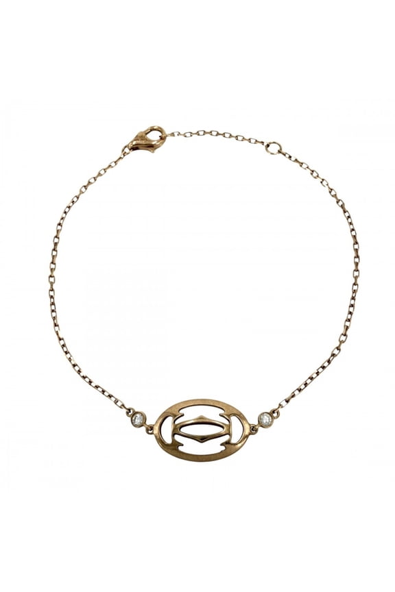 Pre-Owned Cartier women's bracelet, logo Double C design, adjustable, 18k pink gold (Au750),...