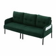 thumbnail image 3 of Nmkwnr 2 Seater Loveseat Sofa with Metal Legs and Side Pockets, Corduroy Upholstered Sofa Couch for Living Room, Bedroom, Apartment, Dark Green, 3 of 9