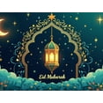 thumbnail image 4 of LUUFILx Eid Mubarak Banner Ramadan Mubarak Backdrop Moon Stars Lantern Decorations Party Supplies Festival Celebrations Home Decor Event Decoration Photography Props, 4 of 8