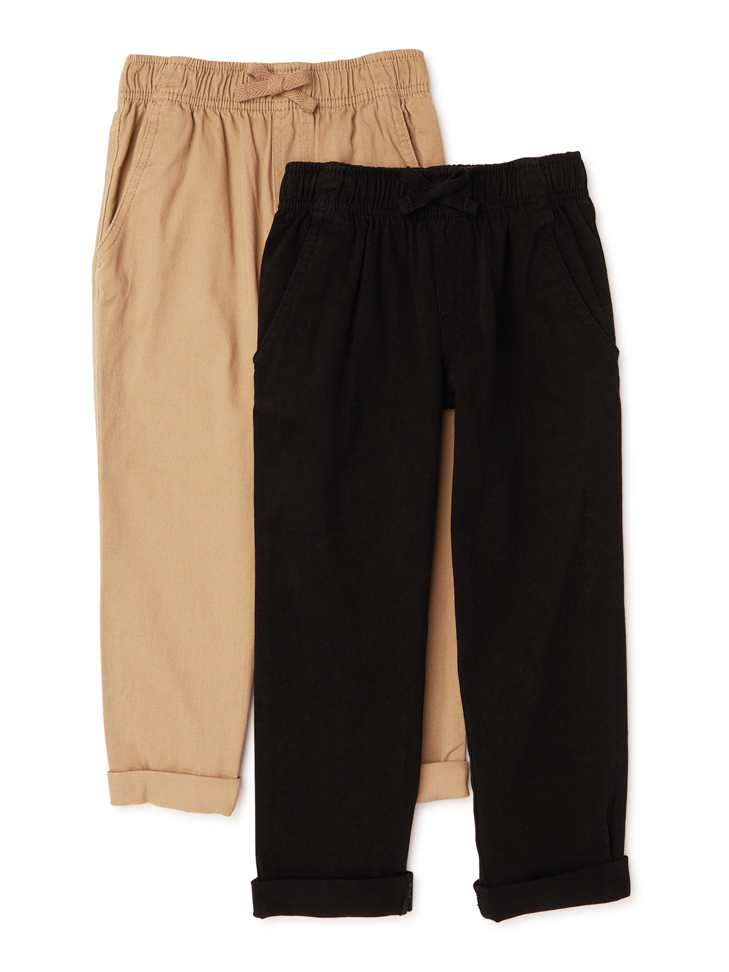 Wonder Nation Boys Pull-On Pants, 2-Pack, Sizes 4-18 & Husky - Walmart.com