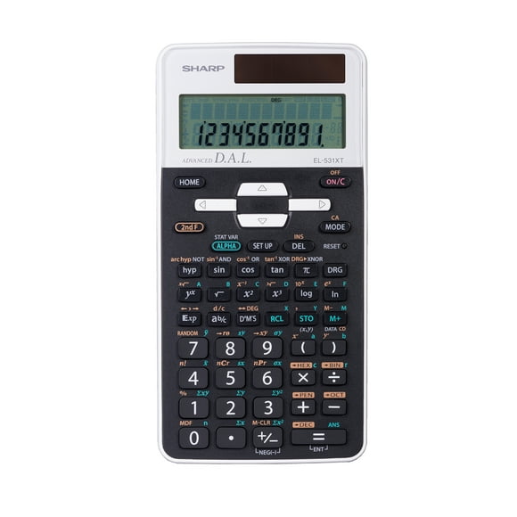 Sharp EL531XTWH 10-Digit Scientific Calculator, 273 Functions, Direct Algebraic Logic (D.A.L.), 2 modes, 8 memory buttons, 1 & 2 Variable Statistics