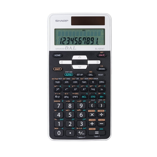 Sharp EL531XTWH Scientific Calculator for High School & College Use, 273 Functions, 10-Digit Display, D.A.L. Input, 2 Modes, Statistics & Memory Functions