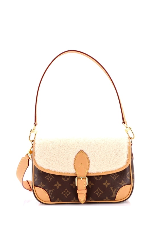 Pre-Owned Diane NM Handbag Monogram Canvas with Shearling By Rebag