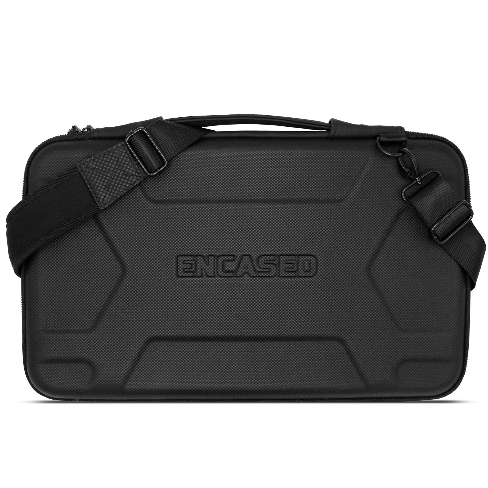Encased Hard Shell Case for Macbook 13” and 14” Laptop Case, Protective Cover with Shoulder Strap / Luggage Handle Sleeve and Accessories Compartment