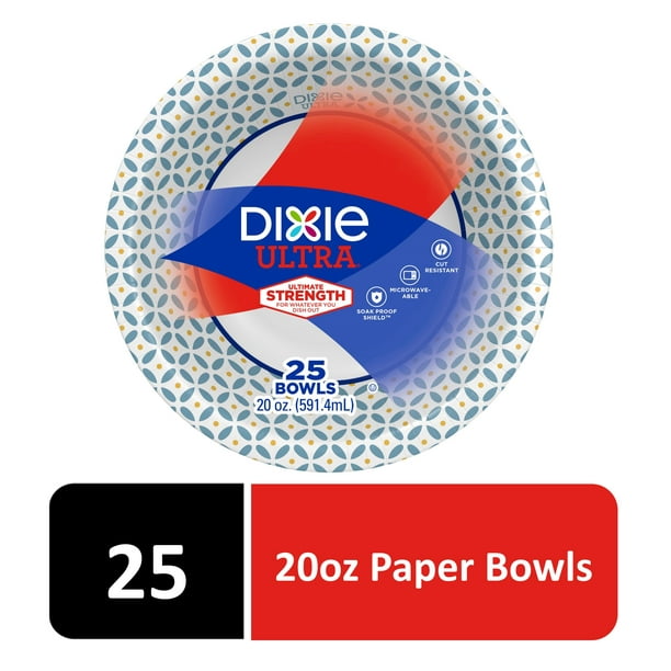 Dixie Ultra Paper Bowls, 20 oz, 25 Count