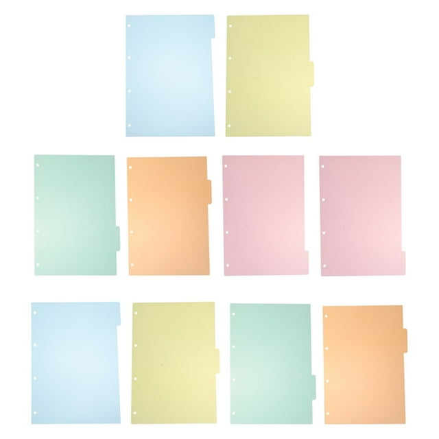 LEEYNEER 10 Pcs Classification Divider Board Supplies Pastel Folder Separators for Binders Dividers Office