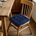 thumbnail image 6 of Soft Velvet Chair Pads with Ties - 4 Pack, Thick Seat Cushions for Kitchen, Dining, Office - 18.8" Navy, 6 of 6
