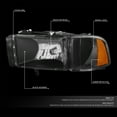 thumbnail image 3 of DNA Motoring HL-OH-DR944P-BK-AM For 1994 to 2002 Dodge Ram Truck 1500 2500 3500 Headlight+Corner Lamp Black Housing Amber Side 95 96 97 98 99 00 01 Left + Right, 3 of 3