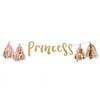 5 ft. Princess Glitter Banner with Tassels, Pink & Gold