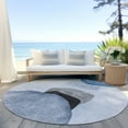 thumbnail image 6 of Addison Rugs Chantille Indoor/Outdoor Transitional Organic Blue Washable Round Rug, 8' x 8', 6 of 6