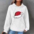 thumbnail image 1 of Chandails à Capuchon pour Femmes Mode Imprimé Décontracté Manches Longues Col Rond Chandails en Molleton Dames Hauts Blouse Ample Cordon Poche Chandail à Capuchon Uni, 1 of 5