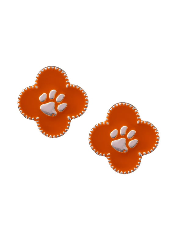 Clemson Tigers Quatrefoil Earrings