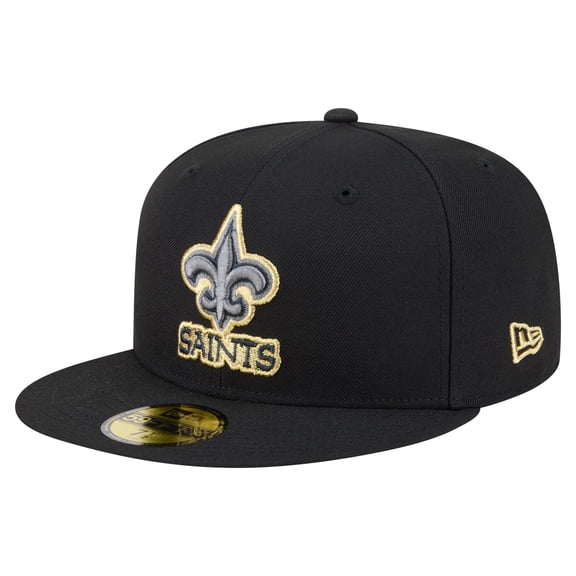 Men's New Era  Black New Orleans Saints Color Pop 59FIFTY Fitted Hat