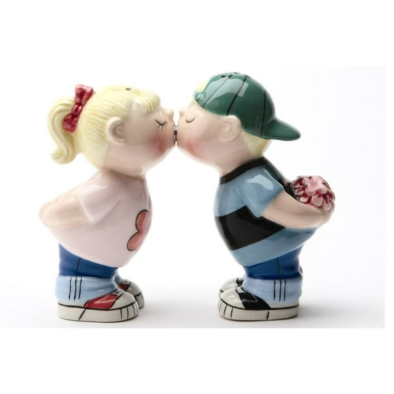 First Kiss First Date Salt & Pepper Shakers Set S/P by Pacific Trading