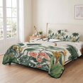 thumbnail image 2 of Quilts Twin XL Size Bedding Set, Summer Palm Tree Lightweight Quilted Comforter, Tropical Botanical Floral Coastal Rustic Soft Bedspread Coverlet with Pillow Covers for All Season, 68" x 98", 2 of 9