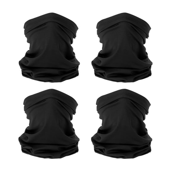 Uxcell Neck Gaiter, 4 Pack Breathable Cooling Face Cover Scarf for Cycling Running, Black