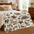 thumbnail image 6 of Rodeo Riders With Ranch Gear And Cattle, Cozy Flannel Blanket with Vintage Rodeo Illustration Print, Housewarming Gift for Rodeo Ranch Enthusiasts, Home Decor for Bedroom and Living Room, 6 of 7