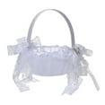thumbnail image 5 of Elegant Satin Ribbons Basket with Handle Fruit Candies Container Wedding Easter Party Favors Flower Girl Baskets Wedding Basket for Events with lace, 5 of 8