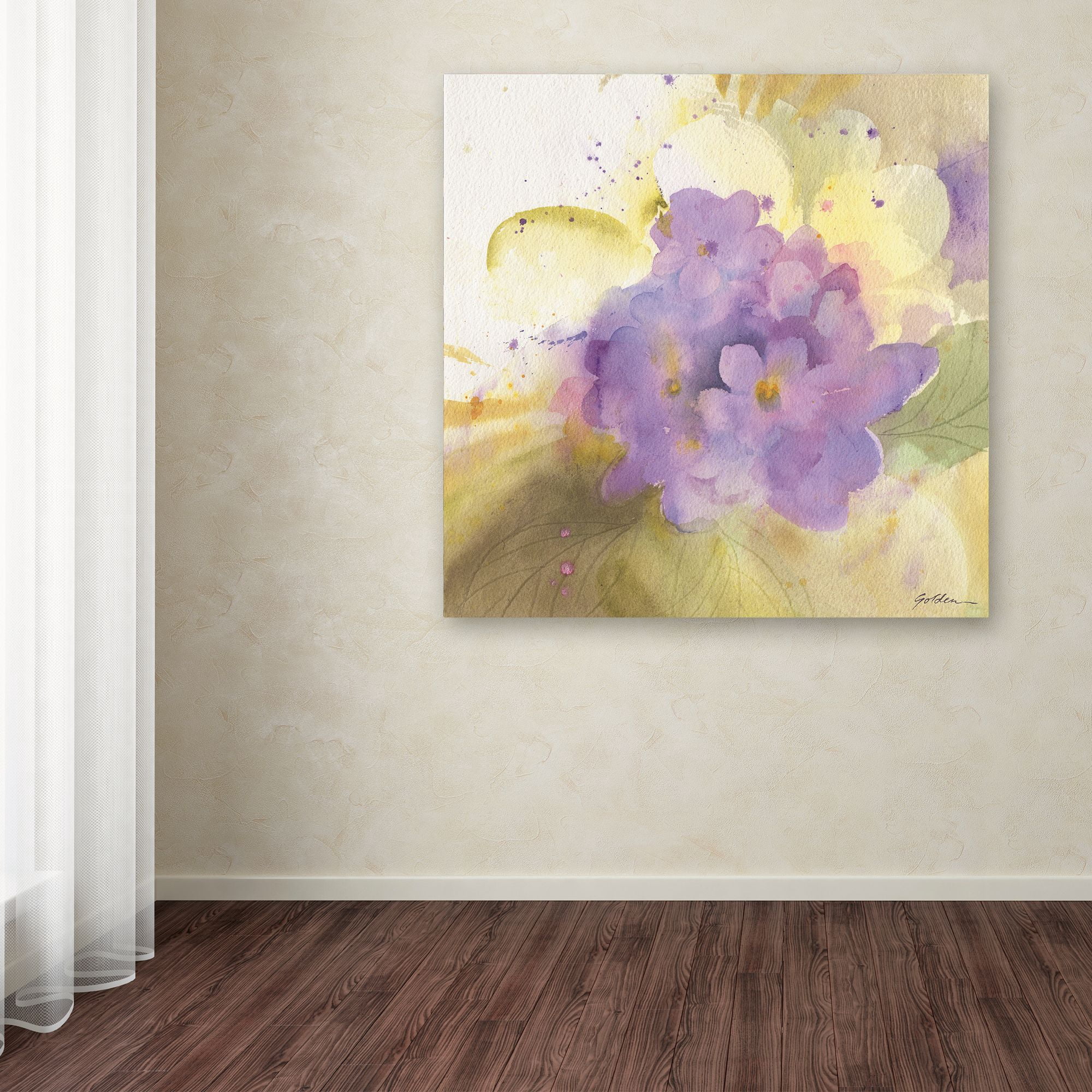 Trademark Fine Art 'Violets' Canvas Art by Sheila Golden