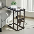 thumbnail image 4 of VECELO C Shaped End Table with Charging Station, Small Side Tables C Couch Table for Living Room, Bedroom, Sofa Table with USB Ports and Outlets for Small Spaces, Black, 4 of 8