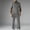 Gray, variant on mihongmao Spring Outfits for Men Summer Solid Color Short Sleeve Casual Zipper Top Elastic Waist Drawstring Pocket Pants Set Khaki 3X