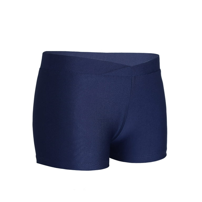 CHICTRY Girls Ballet Dance Shorts Gymnastics Athletic Yoga Booty Shorts Navy Blue M