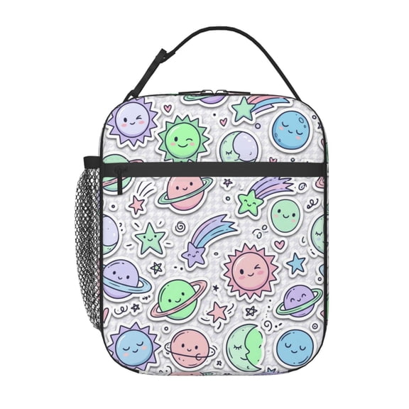 Sun And Moon Lunch Bag Reusable Zipper Closure Leakproof Insulated Lunch Box Cooler Tote Bag Food Container Snack Bag