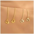 thumbnail image 5 of Solid 925 Sterling Silver Love Heart Chain Dangle Earrings Drops for Women Teens Heart Tassel Dangle Earrings Threader, 5 of 14