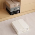 thumbnail image 3 of NAMZI Bed Sheet Organizers and Storage, Foldable Bedding Storage Box Container with Window and Label, Linen Closet Organizer Folder for Blanket, Duvet Cover Set, Bed Sheet Set - Black, 3 of 5
