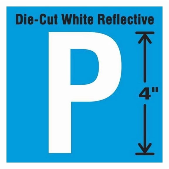 Stranco Die-Cut Refl. Letter Label,P,4In H,PK5 DWR-4-P-5