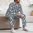 thumbnail image 6 of KLL Cute Rabbit Sleepwear Mens Flannel Pajamas,Long Cotton Pj Set, 6 of 7