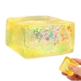 thumbnail image 1 of 4 Pack Glitter Ice Cubes,Soft Cube Sensory SquishyFidget Toys,Ice Cube SquishyMalt Sugar Stress Balls,Slow Rise Stress Cubes for Adults,Square Squeeze StressBalls for Anxiety StressRelief,PartyFavors, 1 of 7