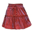 thumbnail image 6 of Women's High Waist Short Skirt, Solid Color Elastic Waist A-Line Mini Skirt, Casual Daily Skirt for Spring, Summer, Autumn and Everyday Outfits Red S, 6 of 6