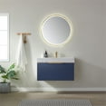 thumbnail image 4 of Vinnova Alicante 36" Single Floating Vanity White Top Classic Blue w/ Mirror, 4 of 11